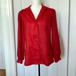 Cherry Red Vintage Secretary Blouse